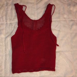 Red Knit Tank Top